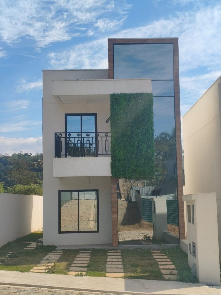 Fachada de unidade concluída no Condomínio Absoluto Granja Viana em Embu das Artes – SP